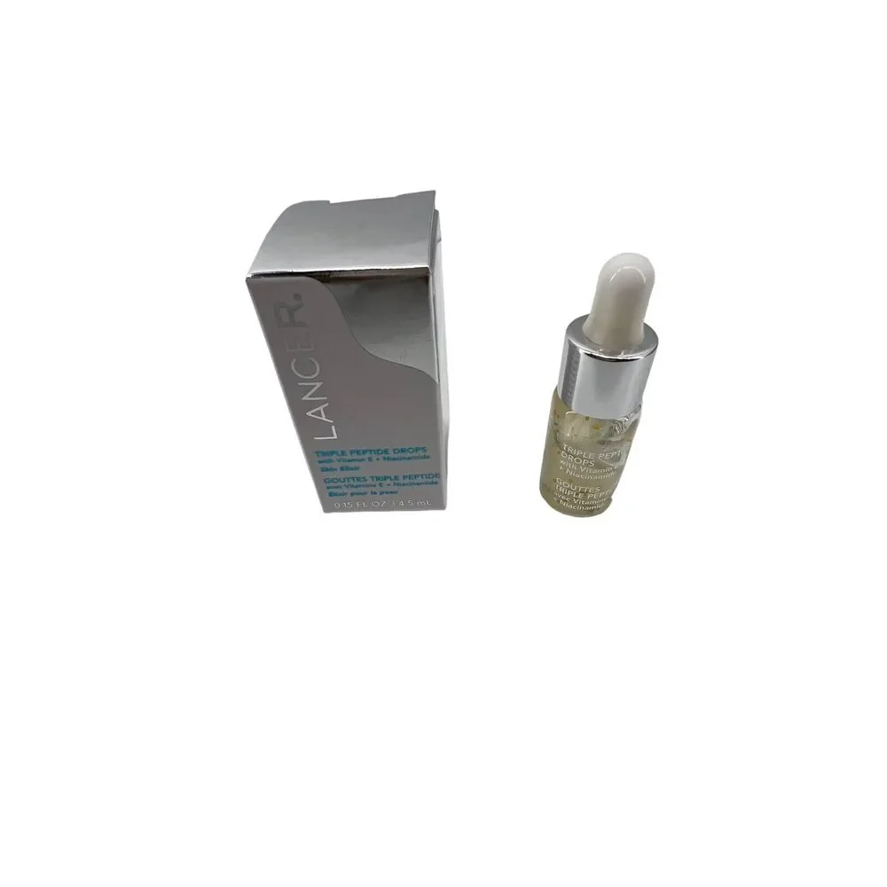2x Lancer Triple Peptide Drops w/ Vitamin E + Niacinamide Mini .15oz, 4.5ml NIB